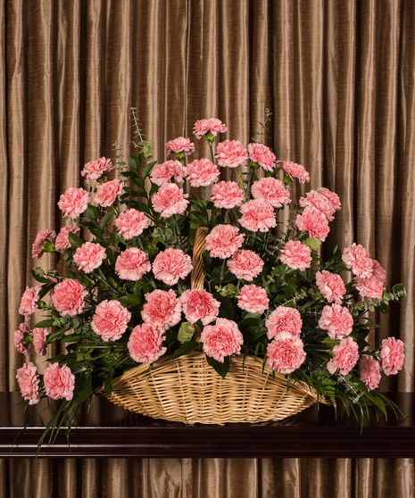 Pink Carnations Fireside Basket