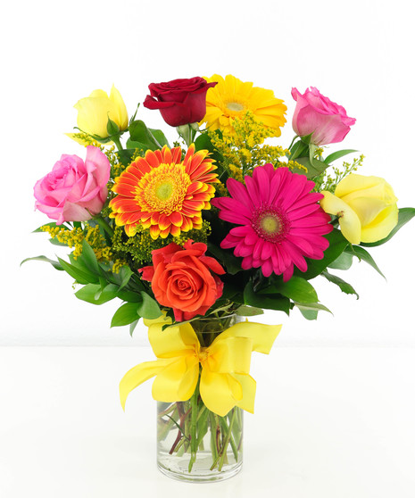 Gerbera daisies and Roses Floral Arrangements, Florist San Diego