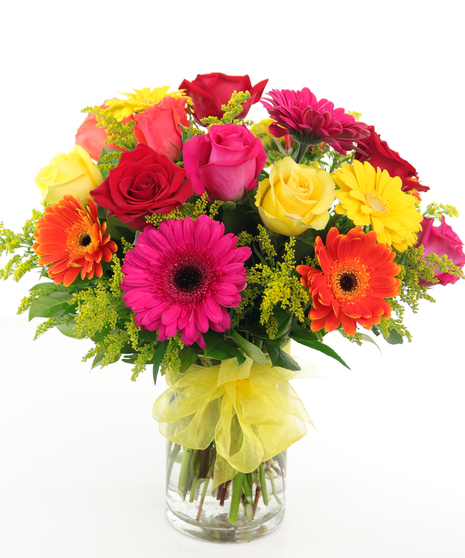 Gerbera daisies and Roses Floral Arrangements, Florist San Diego